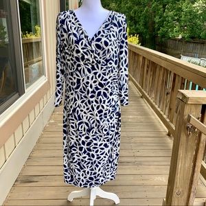 Ralph Lauren blue & white long sleeve dress. S 16